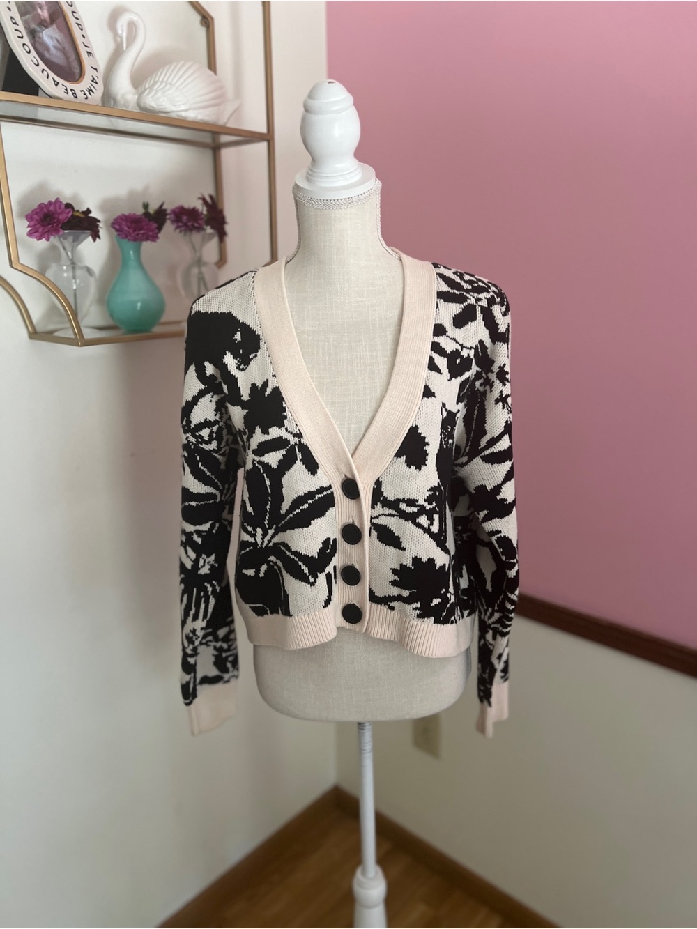 Leopard and Leaf Print Cardigan by Maeve for Anthropologie